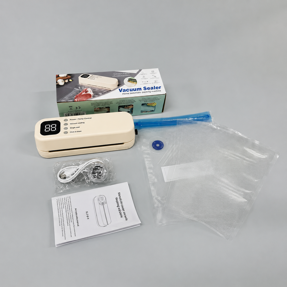 Selladora al Vacío + Inflador Portátil 3 en 1