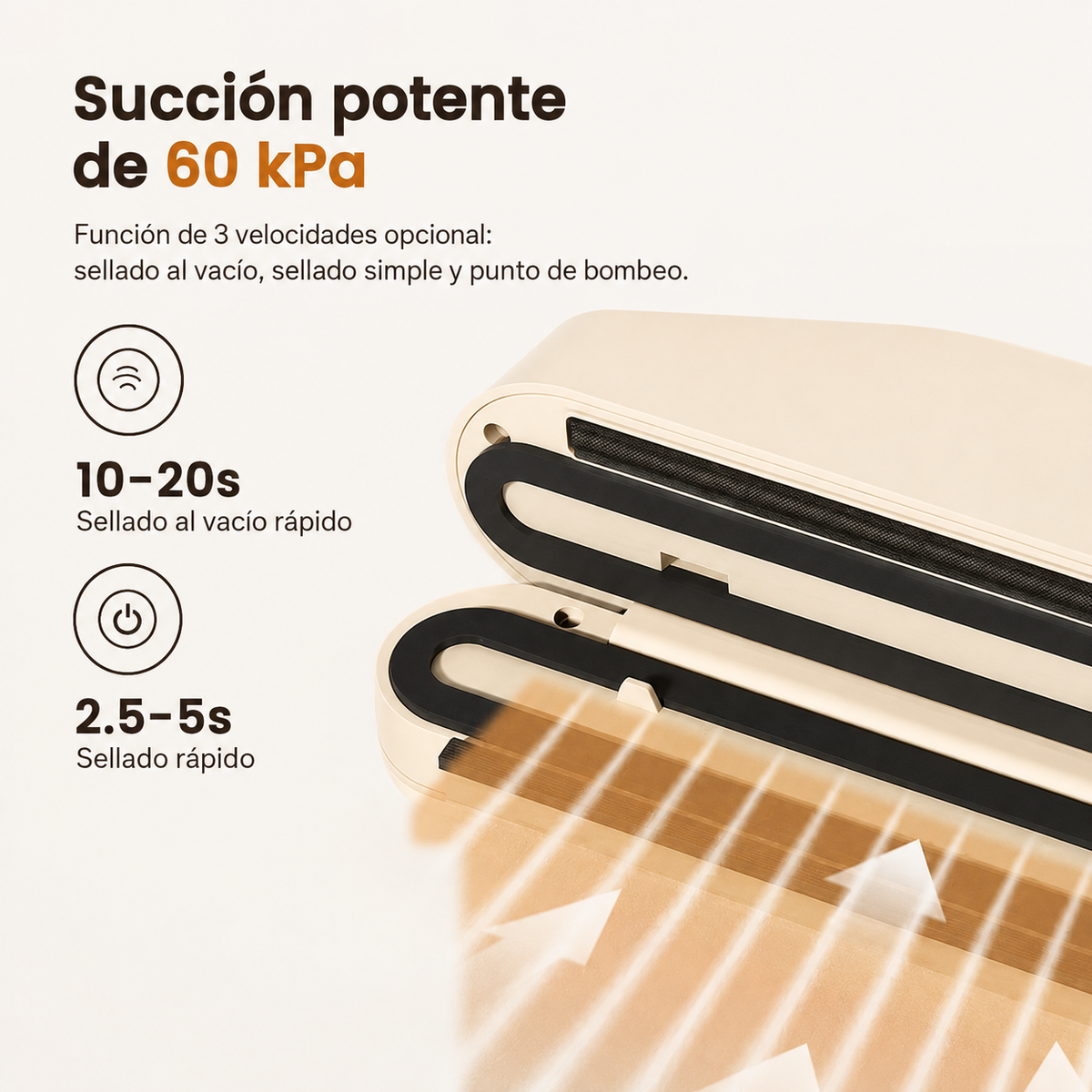 Selladora al Vacío + Inflador Portátil 3 en 1