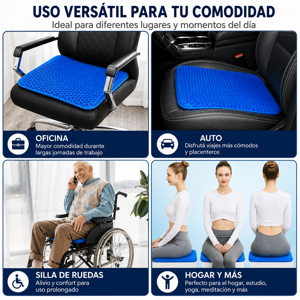 Almohadón Asiento de Gel Forrado