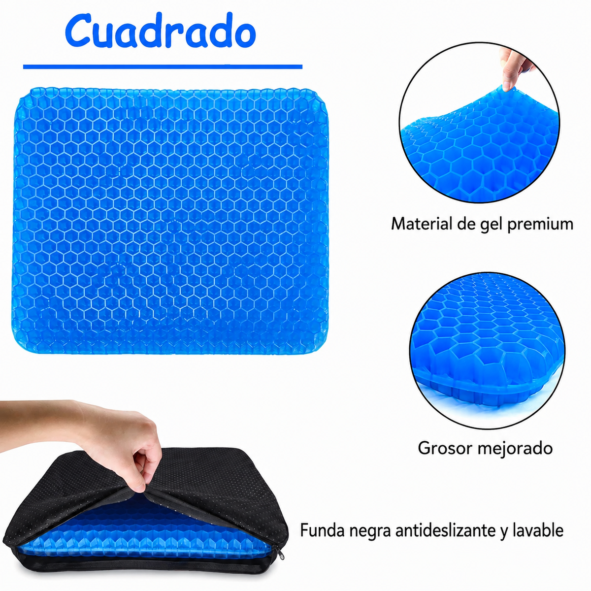 Almohadón Asiento de Gel Forrado