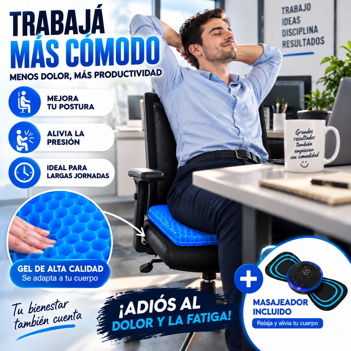 Almohadón Asiento de Gel Forrado
