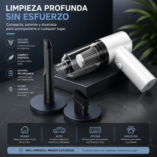 Aspiradora Portátil Inalámbrica de Alta Potencia para Auto y Hogar